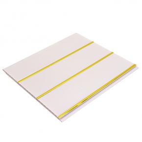 P250 Three golden line 250mm x7mm long strip pvc ceiling panel